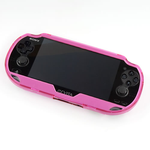 CYBER・フレームカバー（PS Vita用）〈メタルピンク〉をPS Vitaに装着