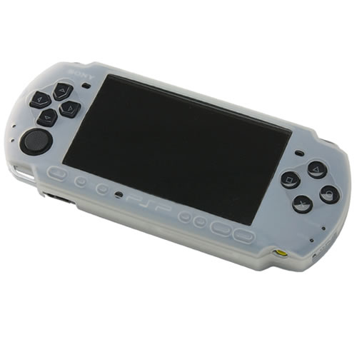 装着した図：クリアホワイト　PSP本体にピッタリフィット